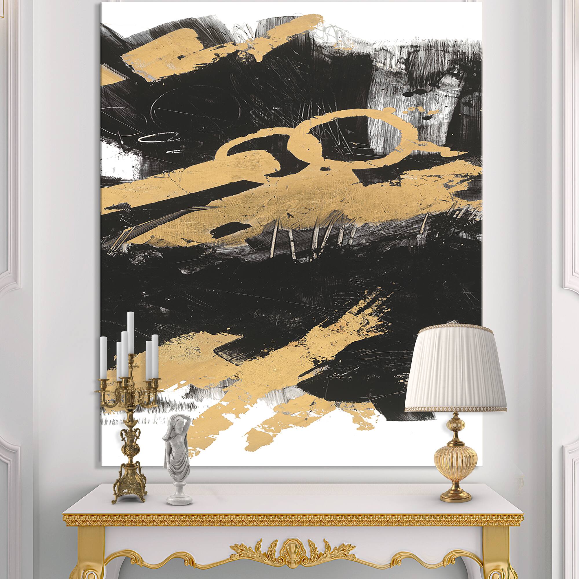 Designart - Gold and Black drift IV